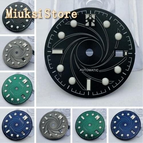 Bliger 1pcs 31mm blue/green/black/gray sterile dial for ETA 2836/2824,Mingzhu DG2813/3804,Sea gull1612,Miyota 82 series movement