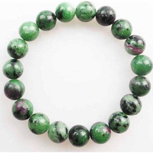 Free shipping 1Strand 8mm Rubys in Fuchsite Round Beads Stretchy Bracelet 7.5 inch SHX1649(Min.order 10$ mix)