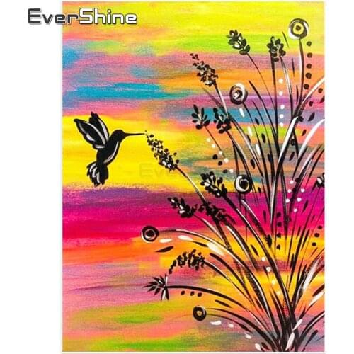 Evershine 5D DIY Diamond Painting Cross Stitch Cartoon Pictures Of Rhinestones Full Drill Diamond Embroidery Flower Wall Decor