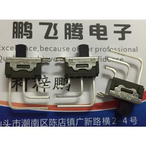 1PCS Imported Japanese NKK MS-12AAV1 curved foot 3 foot 2 gear toggle switch horizontal side press small sliding 6A