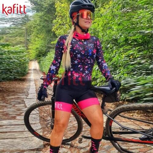 Macaquinho Ciclismo Feminino Kafitt Womens Sweatshirt Suit Jumpsuit New Long-sleeved Cycling Shirt Conjunto Moletom Feminino