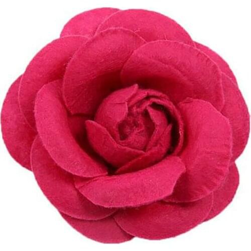 Female Fabric Camellia Flower Brooch For Wedding DIY Handmade Cloth Brooches Corsage For Women Costume Jewelry