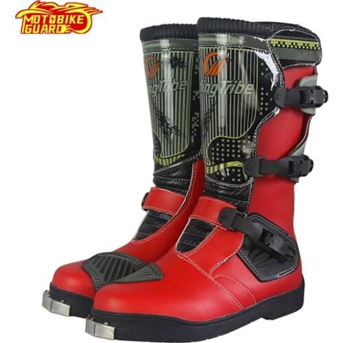 Motorcycle Riding Boots PU Leather Waterproof Shoes Motorbike Rain Botas Professional Boat Racing Knee High Motocross Boots