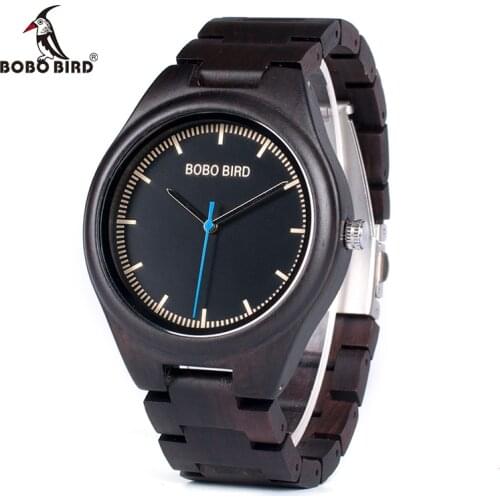 BOBO BIRD relogio masculino Wooden Watch Men Timepieces Quartz Watch in Wood Gift Box OEM Drop Shipping W-O03