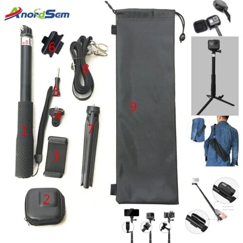 Anordsem for Gopro Accessories Set Mount for Go pro Hero 7 6 5 Hero2018 Hero 4 3+ Handheld Monopod Tripod With Storage Bag