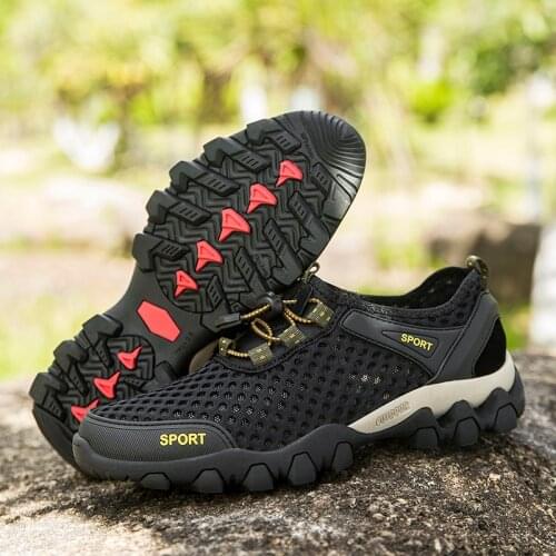 Unisex Trekking Mountain Shoes Men Outdoor Athletic Shoes Wearable Sports Upstream Shoes for Women Light Elastic Band Trainers