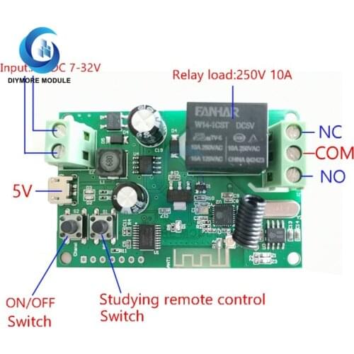 EWeLink Wifi Switch DC 5V-32V 433Mhz Inching/Self-Locking Wireless Wifi Relay Module Smart Home Automation for Door Access