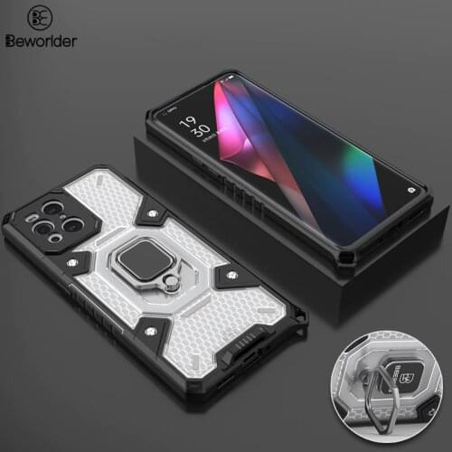 Full Protect Cases For Oppo Find X3 Dual Layers TPU PC Mobile Phone Strap Stander Back Cover For Oppo FindX3 Case