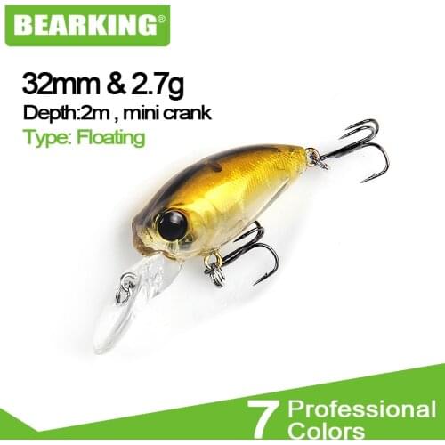BEARKING mini crank quality fishing lures crankbaits minnow professional action baits 3.2cm 2.7g hot model penceil bait popper