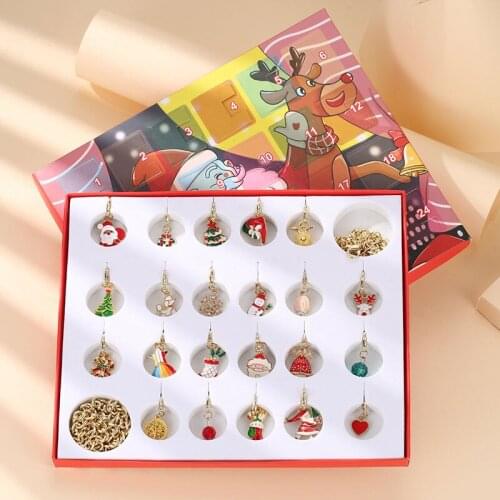 DIY Christmas Advent Calendars Countdown Calendar With Bracelet 24 Days Charms Set For Kids Christmas GIFT santa snowman charm