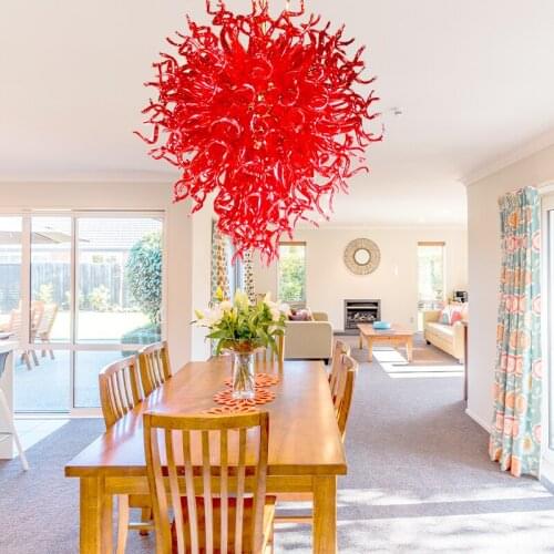 Wedding Decor Big Red Italian Murano Glass Pendant Lamp Home Decoration