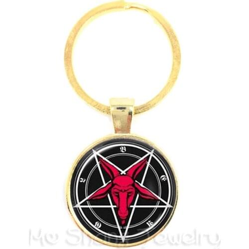 Supernatural Wickedest Pentacle keychain Glass Time Gem keyring Pendants Men Women Handbag Hangs Movie Jewelry