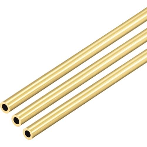 Uxcell Brass Round Tube 300mm Length 5mm OD 1mm Wall Thickness Seamless Straight Pipe Tubing 3 Pcs