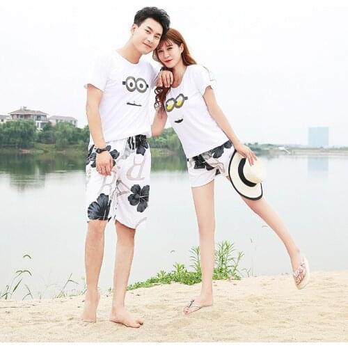 Couple beach pants seaside vacation quick-drying loose plus size shorts men and women swimming hot spring big pants