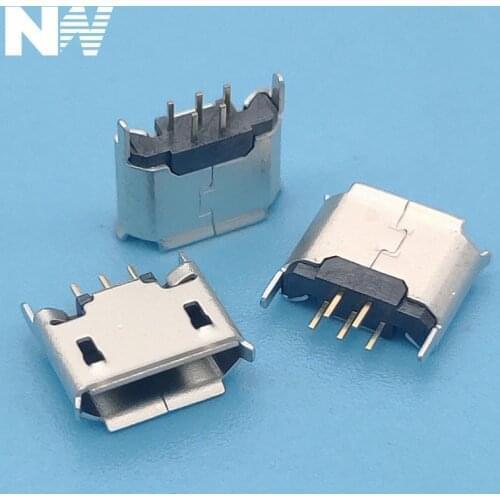 10Pcs Micro Usb 5Pin Jack Type-B Famlefor Dip4 Mobile Phone Usb Jack