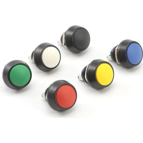 12mm Momentary Metal Push Button Switch Black Oxide Colour Head Switches Spherical Copper Car Modification Horn Doorbell Switch