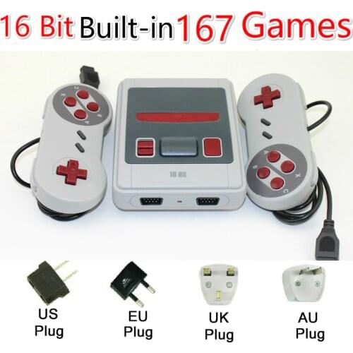 Built-In 167 Classic Game for 16b games Dual gamepad Mini TV Video Game Console 16 Bit Retro Handheld Family Video Game Player