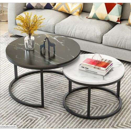 2pcs/set Creative Round Table Nordic Small Coffee Table Modern Home Living Room Sofa Round Table Multi-function Removable Table