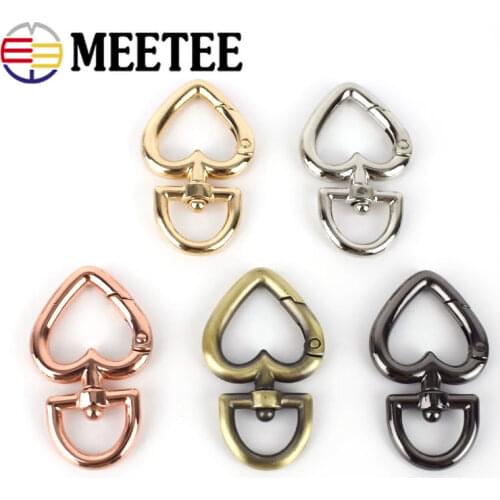 4/10pcs Heart Shape Metal Buckles Bags Strap Swivel Trigger Snap Hook for Handbag Keyring Collar Clips DIY Leather Accessories