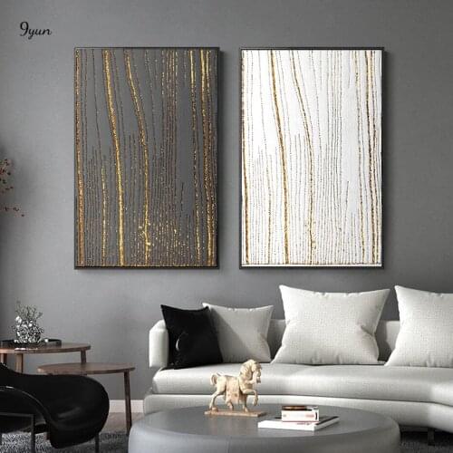 Abstract Tree Pattern Poster Golden Black White Wall Art Canvas Prints Painting Contemporary Mural Living Room Decoration