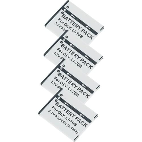 Four LI-70B Battery for Olympus VG-120 140 VG150 VG160 VR-120 VR130 VR140 D-705 D-710 D-715 FE-4020 FE-4040 FE-5040