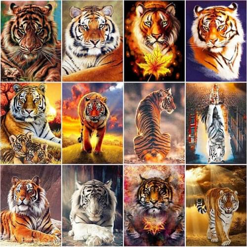 Full Square/Round Drill 5D DIY Diamond Painting "Animal Tiger Scene" Embroidery Cross Stitch Home Decor Mosaic Handmade Gift