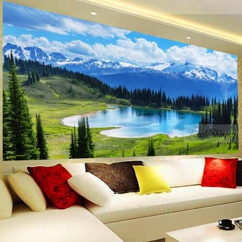 Full square round diamond painting lake natural Scenery diamond embroidery 5D rhinestone mosaic diamond inlaid large size N923