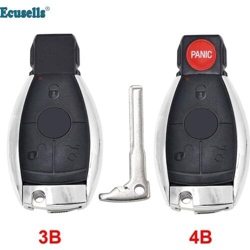 3/4 Button Smart Key Shell for Mercedes Benz A C E G S R SL CLASS W211 W639 W230 W210 W166 W176 W218 Battery Holder Small Key