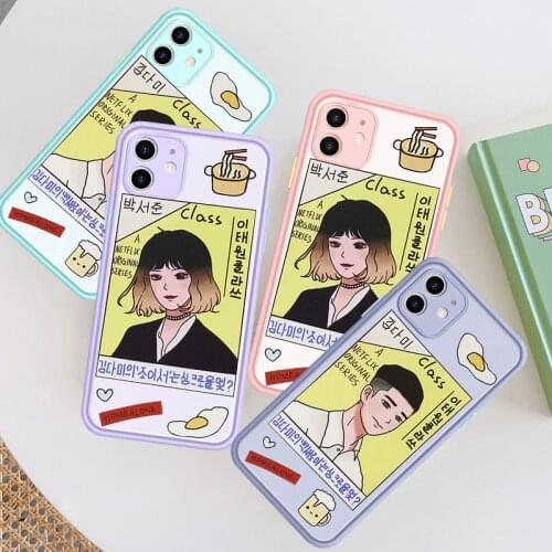 GYKZ INS Korea Class Couple Phone Case For iPhone XR 7 11 Pro XS MAX SE 2020 X 8 6s Plus Shockproof Cover Silicone Matte Fundas