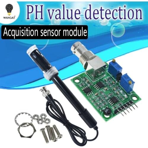 1Set Liquid PH 0-14 Value Detection Regulator Sensor Module Monitoring Control Meter Tester + BNC PH Electrode Probe For Arduino