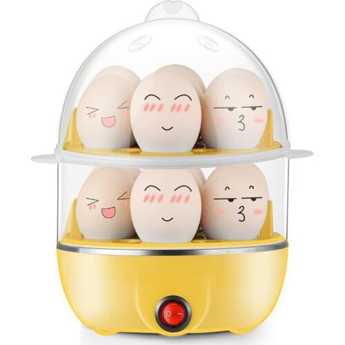 Double Layer 14 Eggs Capacity Egg Boiler Steamer Electric Egg Cooker Corn Milk Steamed Kitchen Cooking Machine