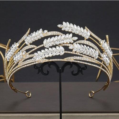 Elegant Crystal Rhinestones Bridal Tiara Crowns Wedding Hair Accessories Bridesmaids Women Head Decoration Party Jewelry Gift