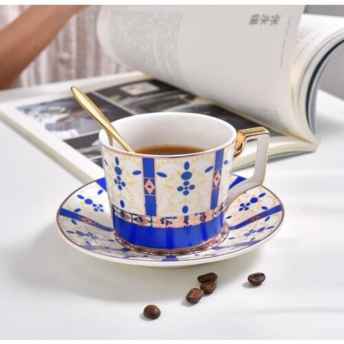 European Bone china coffee set Top Grade Porcelain coffee cup and saucer Luxury Gifts Pearl glaze