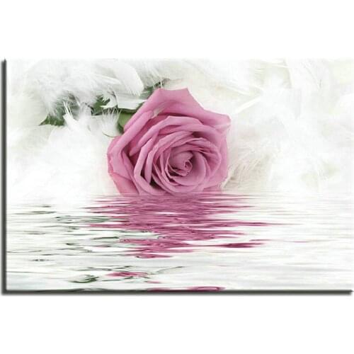 New square round full of 5d diy diamond painting pink rose pattern 3d diamond mosaic flowers landscape diamond embroidery craft