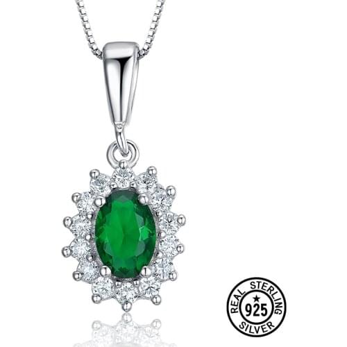 Dyson 925 Sterling Silver Pendant Luxury Created Nano Emerald Pendant Without Chain For Women Party Elegant Classic Fine Jewelry