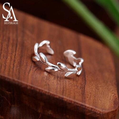 Men Rings 925 Sterling Adjustable Olive Branch Rings For Women Vintage Silver Feather Jewelry Peace Ring For Women Best Gifts