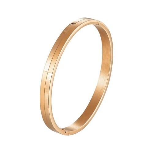 New Design One Side Matte One Side Smooth Gold Color Stainless Steel Cuff Bracelet Bangle Fashion Jewelry Pulseiras