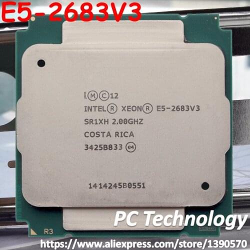 Original Intel Xeon Processor oem E5 2683V3 2.0GHz 14-core 35MB E5-2683 V3 FCLGA2011-3 22nm E5 2683 V3 120W E5 V3 CPU E5-2683V3