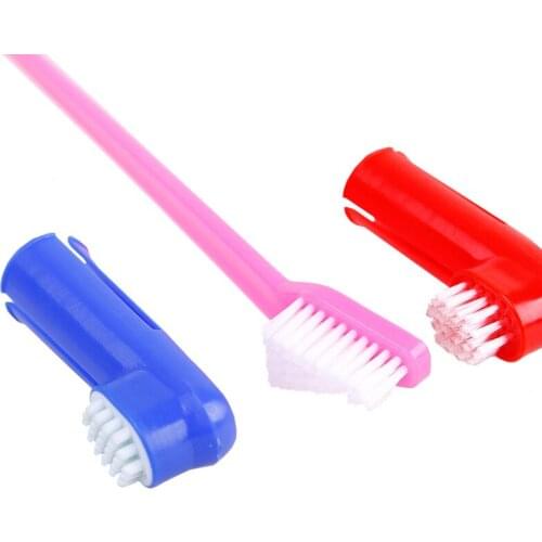 3Pcs/lot Plastic Toothbrush For Pet Dog Cat Puppy Teeth Care Finger Toothbrush Small Big Cleaning Brush Pets Grooming Tools