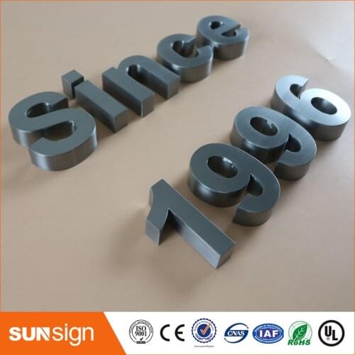 Custom business signs brushed stainless steel letters sign