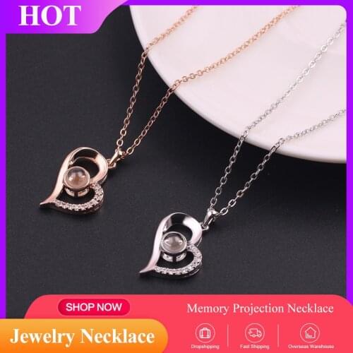 Projection Creativity Necklace 100 Languages I Love You Women Ladies Romantic And Meaningful Gifts Clothing Accessories