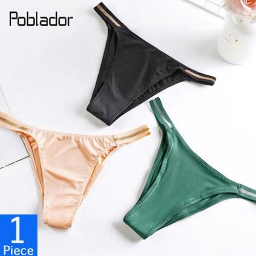 Poblador Sexy Womens Cotton Sport Thongs Underwear Seamless Low Rise Belt G-String Comfort Lady Lingerie Panty Soft Tanga