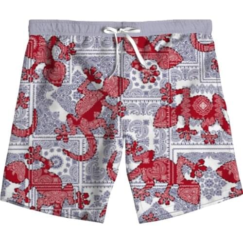 New Fashion Bandana 3D Print Paisley Woman Men Summer Beach Loose Shorts Casual Pants Polyester V17