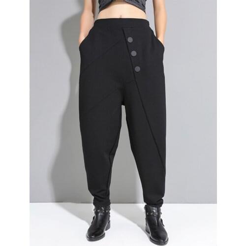 Autumn personality pocket tapered cargo pants Cross pants women casual pants women pants women Harem pants for women trousers