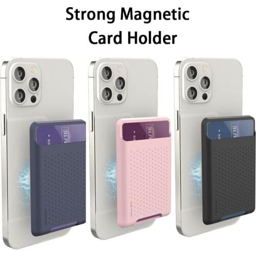 Silicone Strong Magnetic Credit Card Holder Wallet Phone Case for Iphone 12 Pro Max 12Mini 12max Mag Safe Card Slot Bag Cover