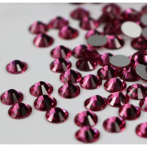 1440pcs/lot Rose FlatBack Non HotFix Strass Nail art Rhinestone 3D Glass Round Crystal Stones For DIY Nails Decorations Charms