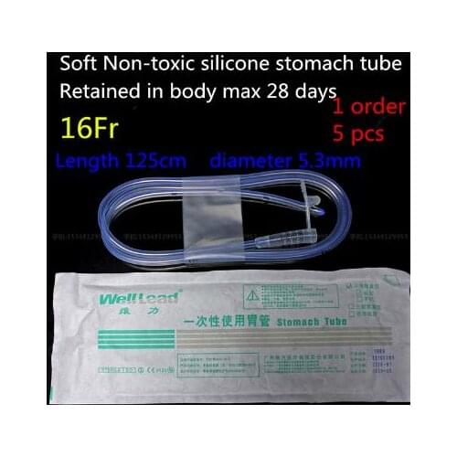 5set medical Retained 28 day sterile soft silicone stomach tube adult enteral tube Gastric tube food feeder Nasal feeding device