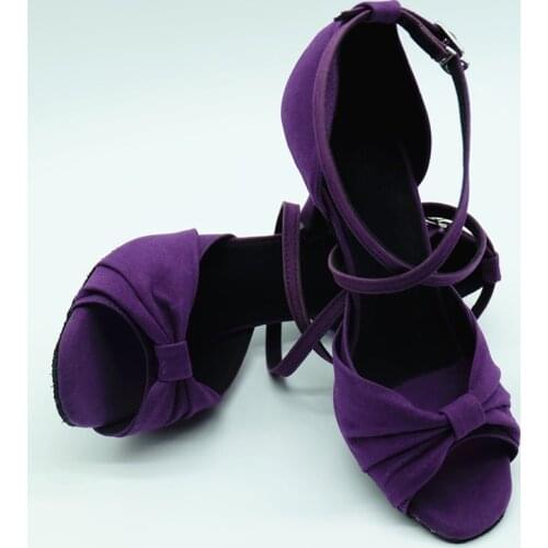 Evkoodance Newest Girls Modern Latin Dance Shoes Women Ladies Ballroom Tango Dancing Shoes Open Toe Soft Suede Sole Latin Shoes