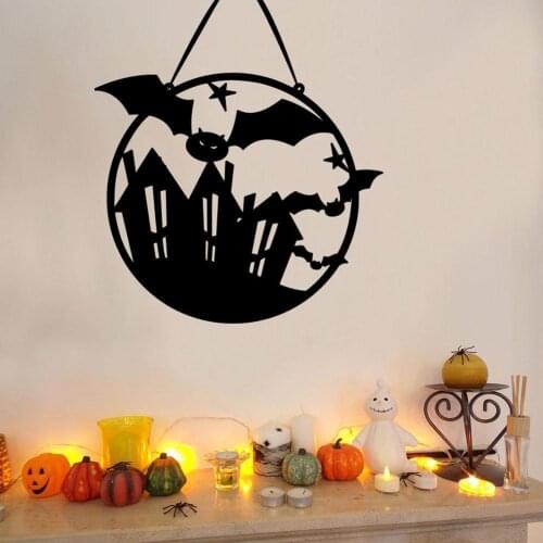Halloween Door Ornaments Bat Letters Witch Non-woven Wall Craft Decorations Indoor Outdoor Holiday Party Supplies Ornaments