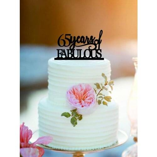 Custom 65 Years of Fabulous Cake Topper Birthday Party Decorations Accessory Supplies